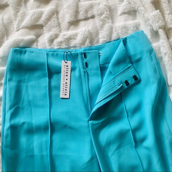 alice + olivia Blue High Waist Wide Leg Pants NWT - Picture 7 of 8